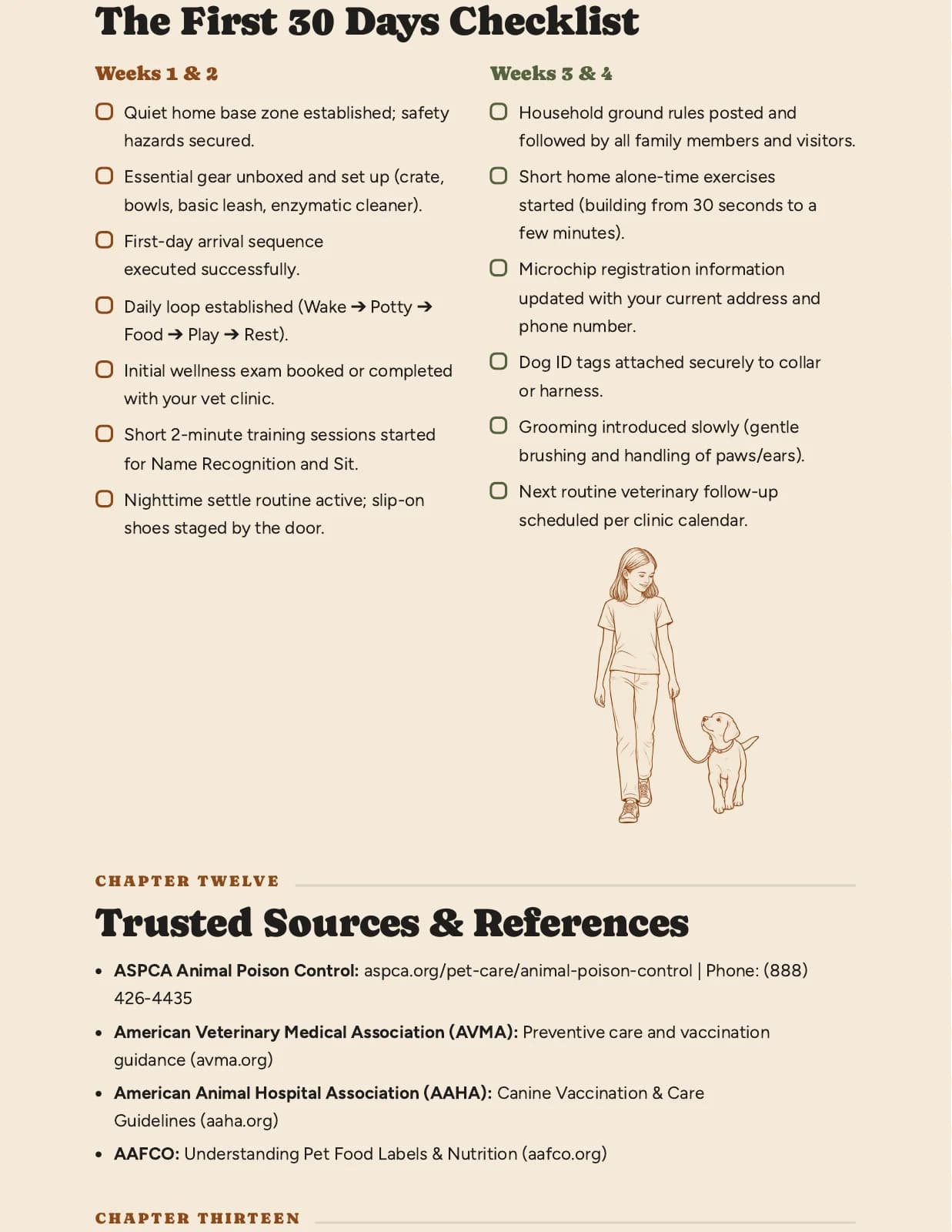 Your first 30 days — an actual page inside the ebook